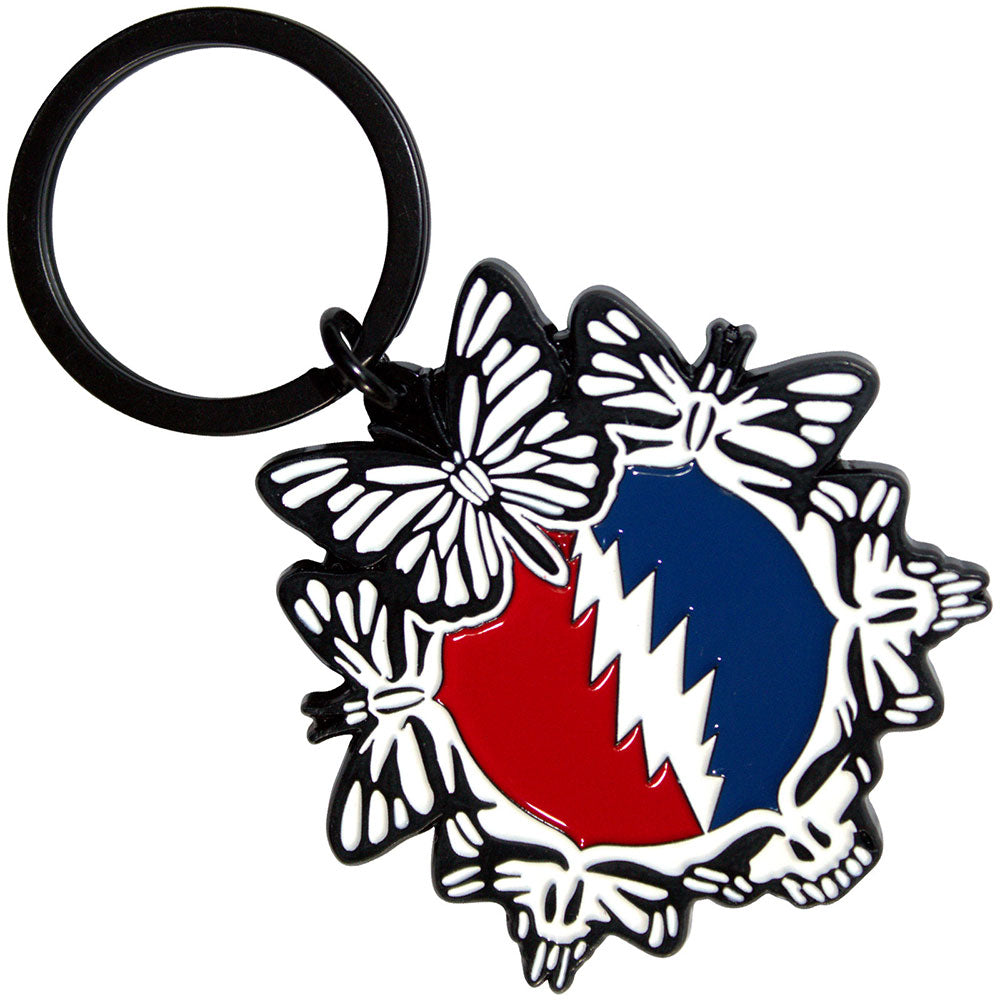 GRATEFUL DEAD Keychain, Steal Your Face Butterflies