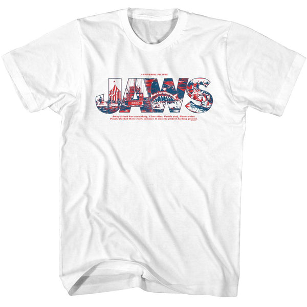 JAWS Eye-Catching T-Shirt, Logo With Comics
