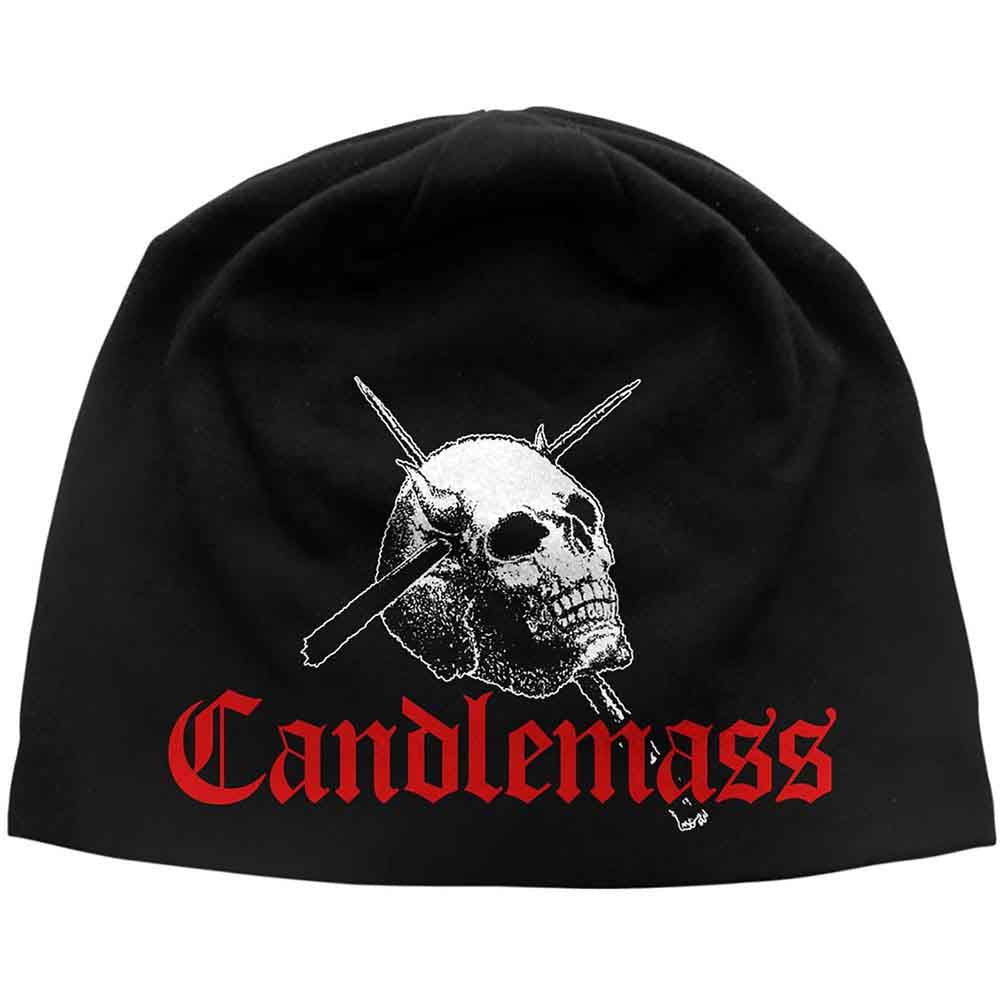 CANDLEMASS Attractive Beanie Hat, Skull & Logo