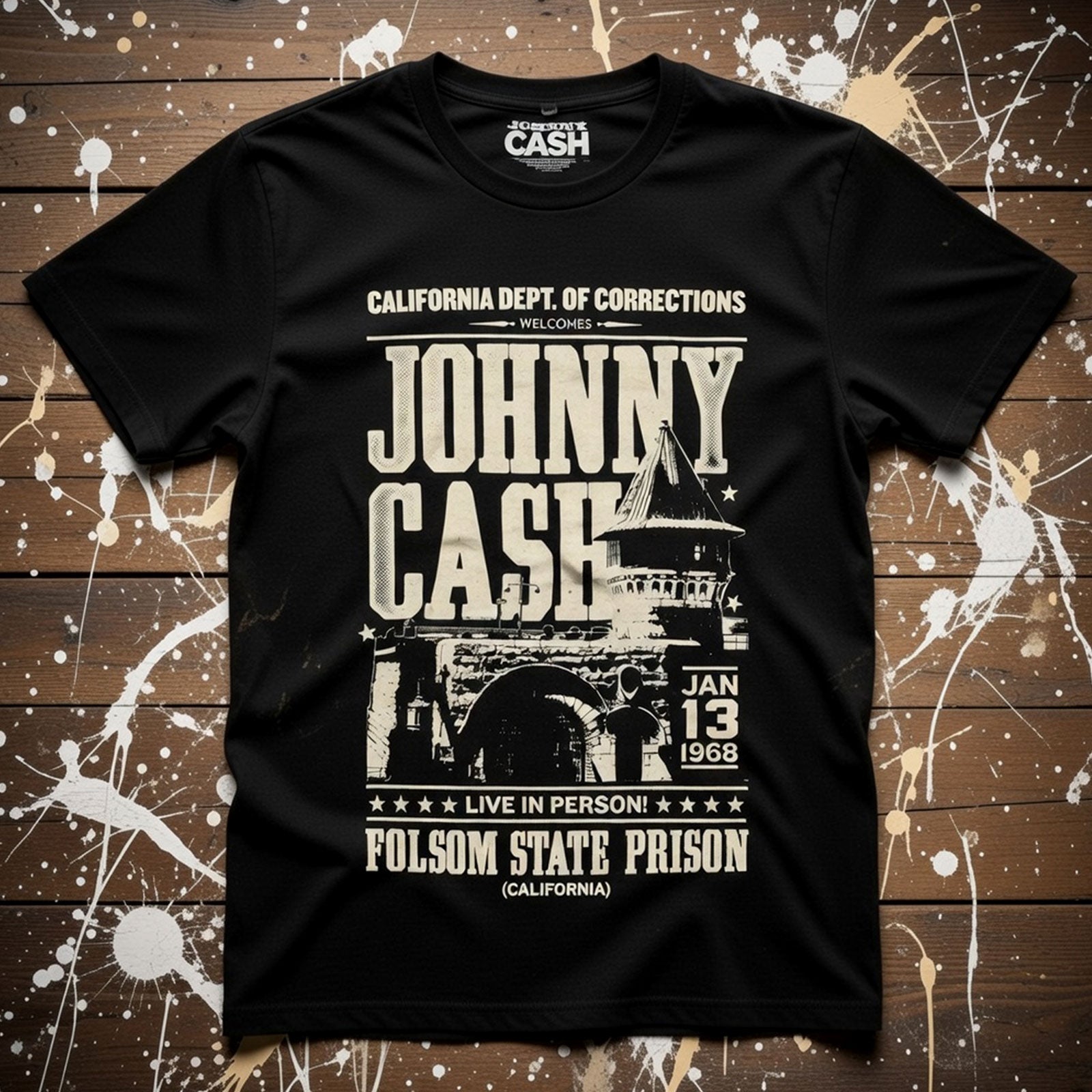 JOHNNY CASH Carbon T-Shirt, Prison Poster