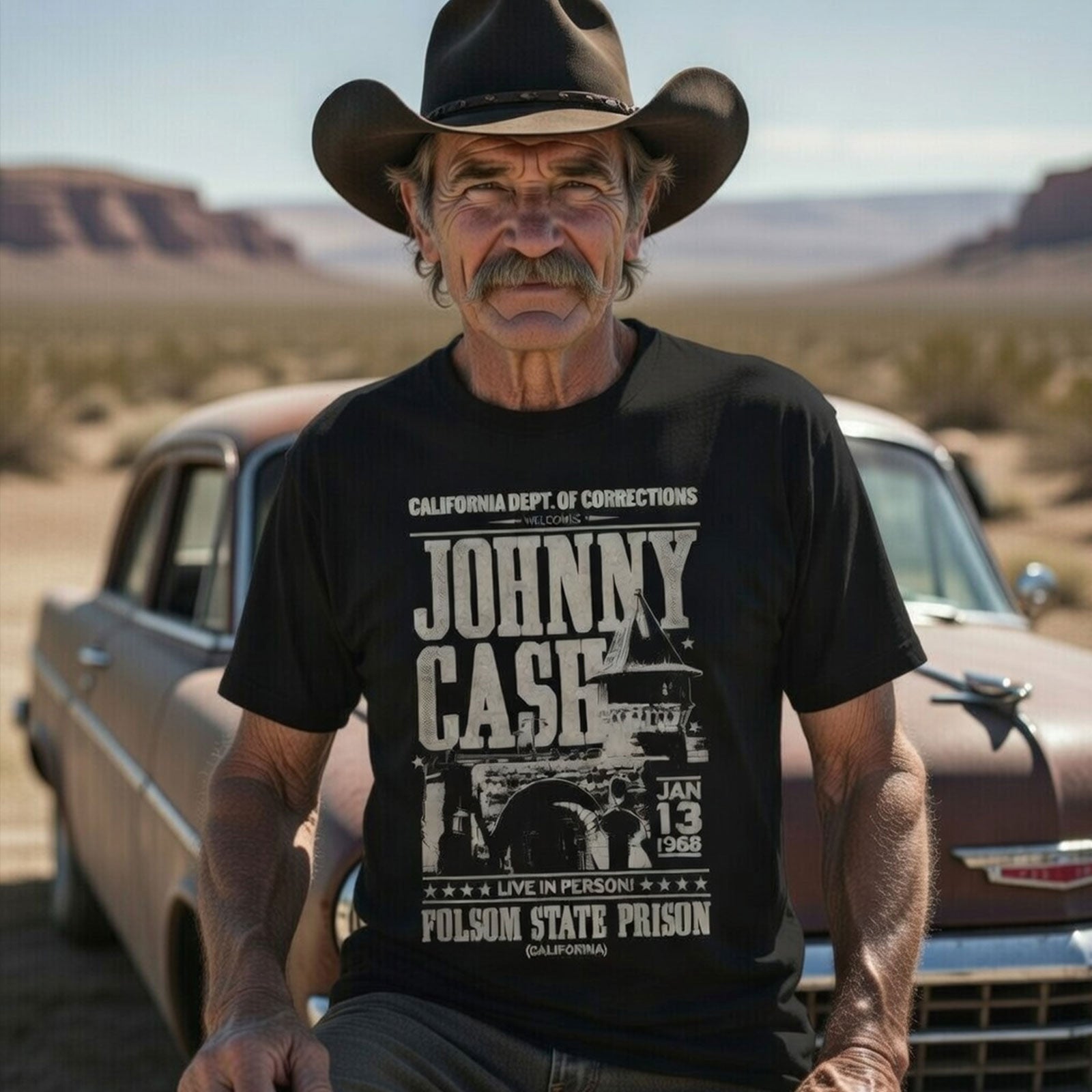 JOHNNY CASH Carbon T-Shirt, Prison Poster