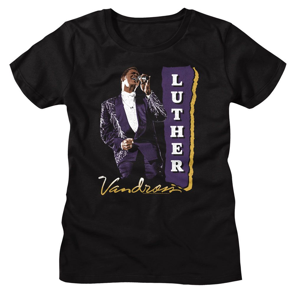 LUTHER VANDROSS T-Shirt for Ladies, Purple Suit