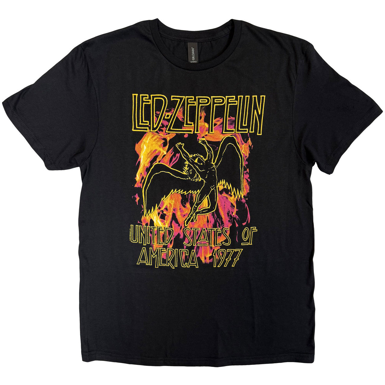 LED ZEPPELIN Attractive T-Shirt, Black Flames