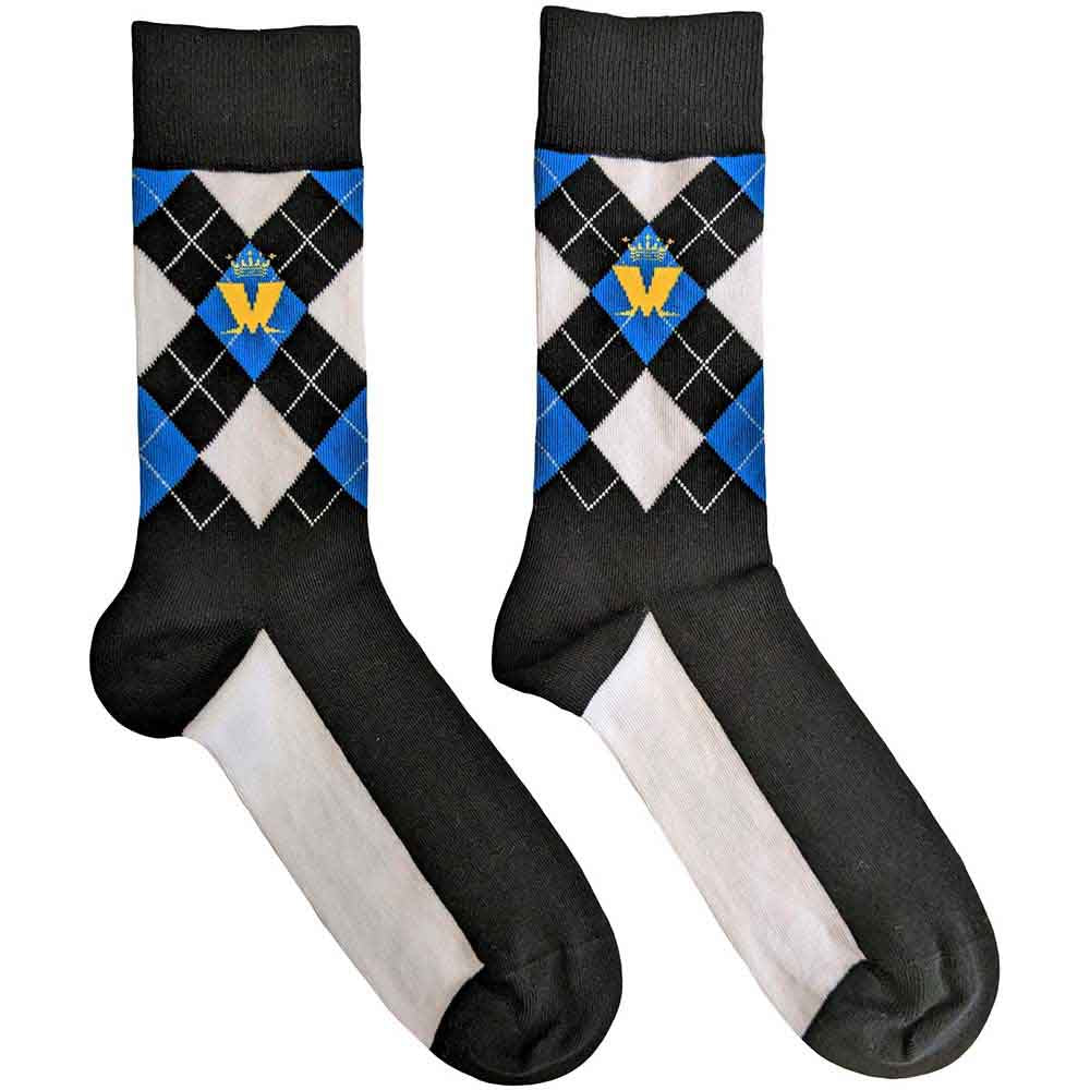 MADNESS Unisex Ankle Socks, Crown & M Blue Diamond