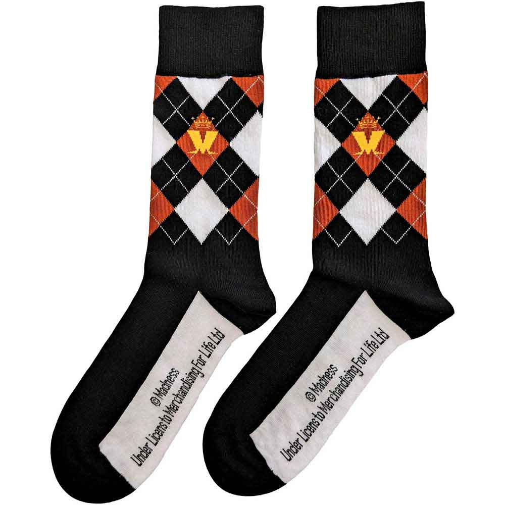 MADNESS Unisex Ankle Socks, Crown & M Brown Diamond