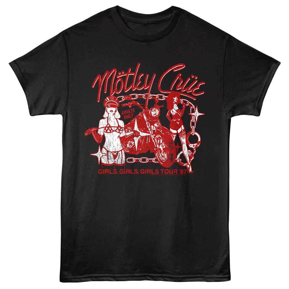 MOTLEY CRUE Eye-Catching T-Shirt, GIRLS GIRLS GIRLS 87