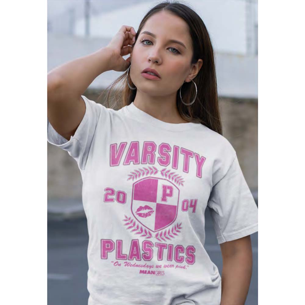 MEAN GIRLS Eye-Catching T-Shirt, VARSITY PLASTICS