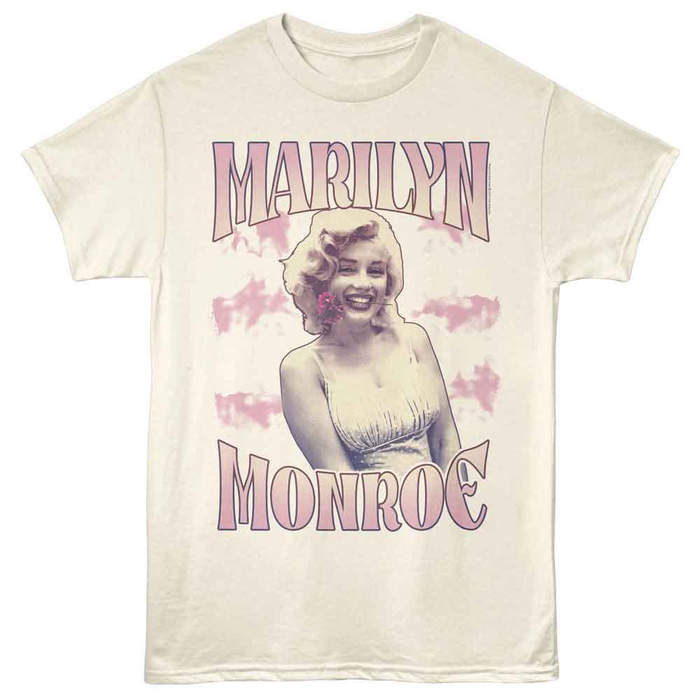 MARILYN MONROE Eye-Catching T-Shirt, CLOUDS AND FLOWER