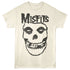 Beige t-shirt with black skull graphic and &
