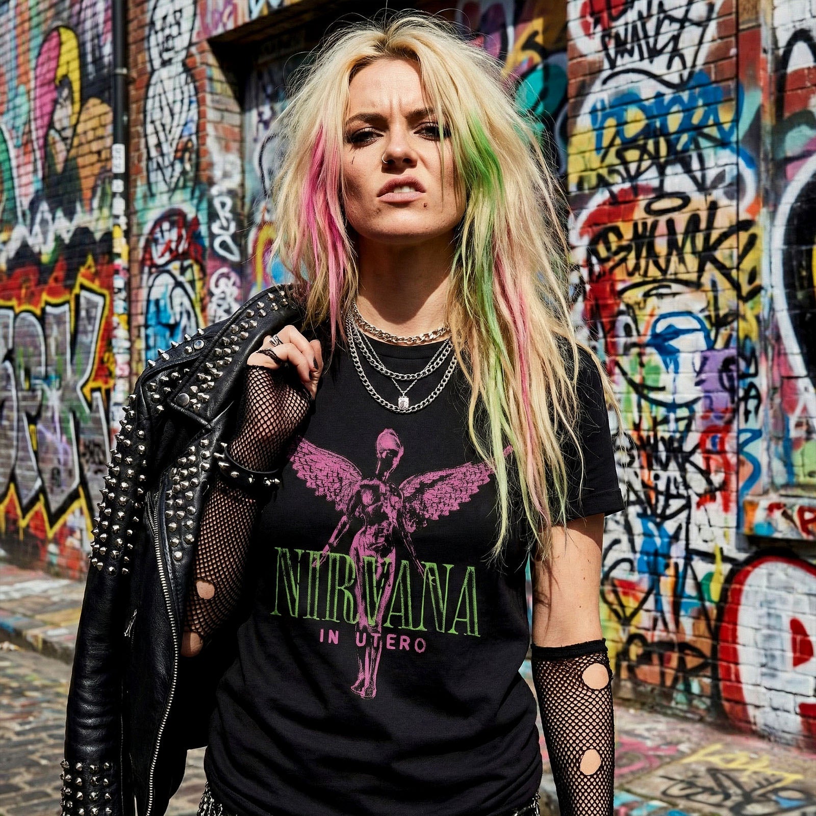 NIRVANA Carbon T-Shirt, In Utero Purple Angel