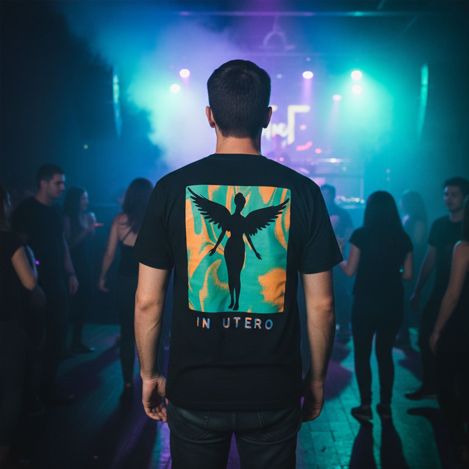 NIRVANA Carbon T-Shirt, In Utero Angel Swirl