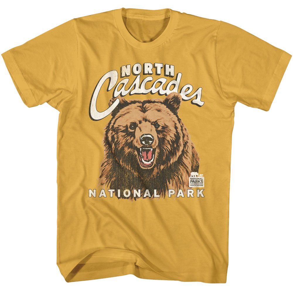 NATIONAL PARKS Eye-Catching T-Shirt, NORTH CASCADES NP GRIZZLY