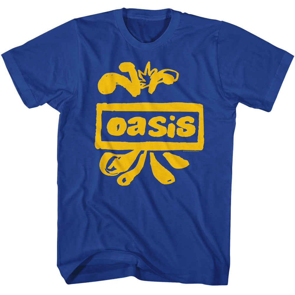 OASIS Eye-Catching T-Shirt, SPLATTER LOGO ROYAL