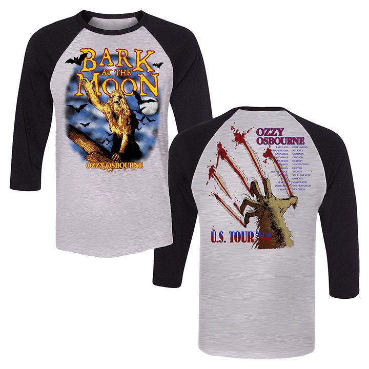 OZZY OSBOURNE Powerful Raglan, Bark Tour 84