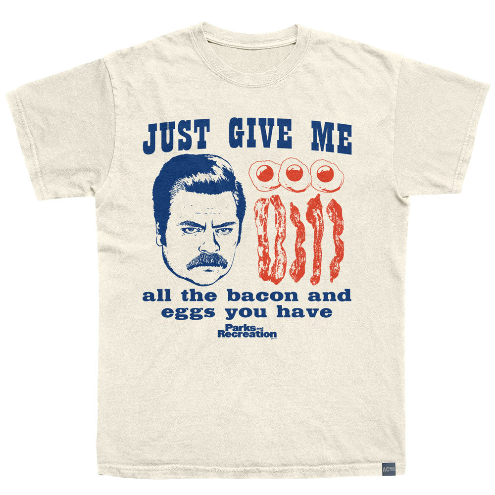 PARKS AND RECREATION Made in USA T-Shirt, ALL THE BACON