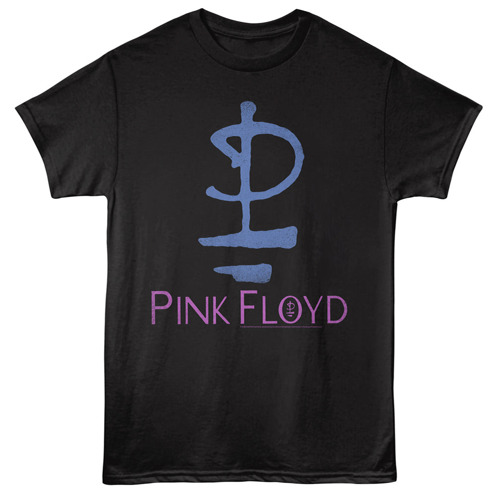 Black t-shirt with blue and pink &