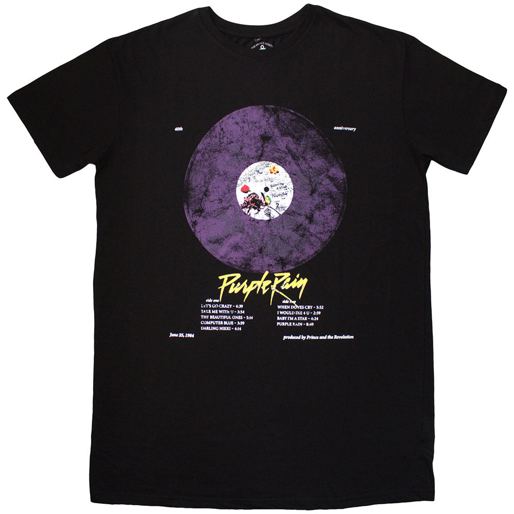 Prince Ladies T-Shirt Dress: Purple Rain Disc (Black) Prince Ladies T-Shirt Dress: Purple Rain Disc (Black)