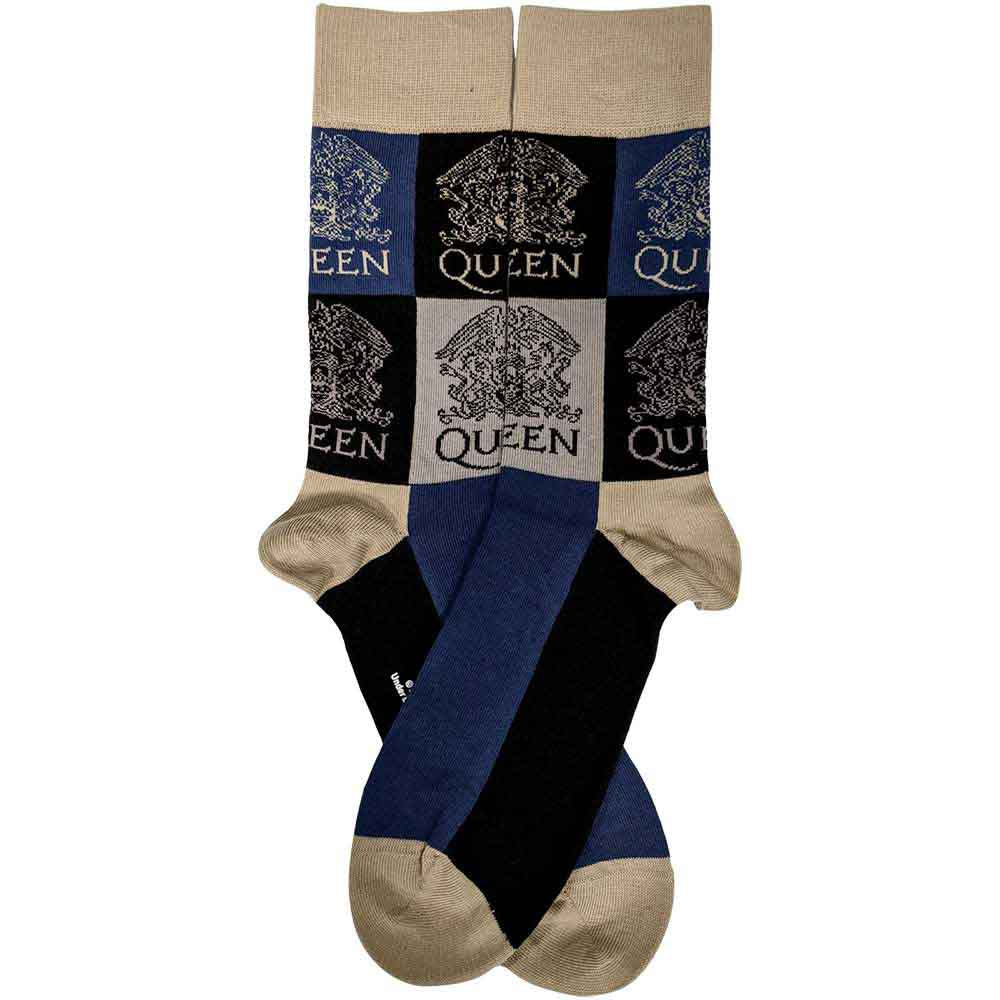 QUEEN Unisex Ankle Socks, Crest Blocks