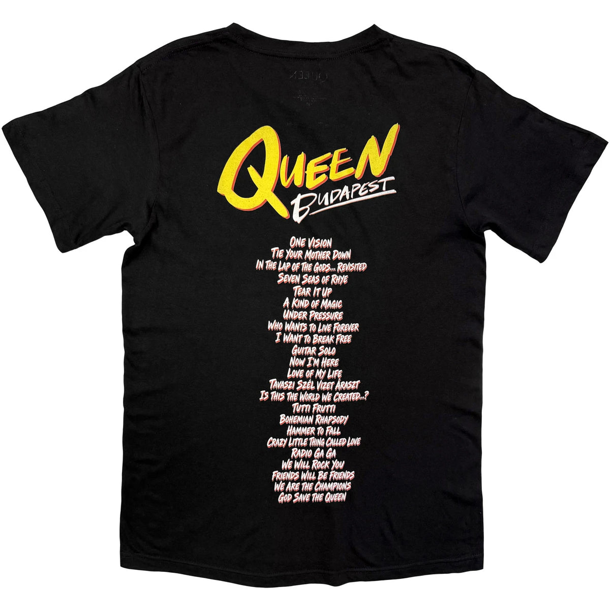 QUEEN Attractive T-Shirt, Budapest Setlist