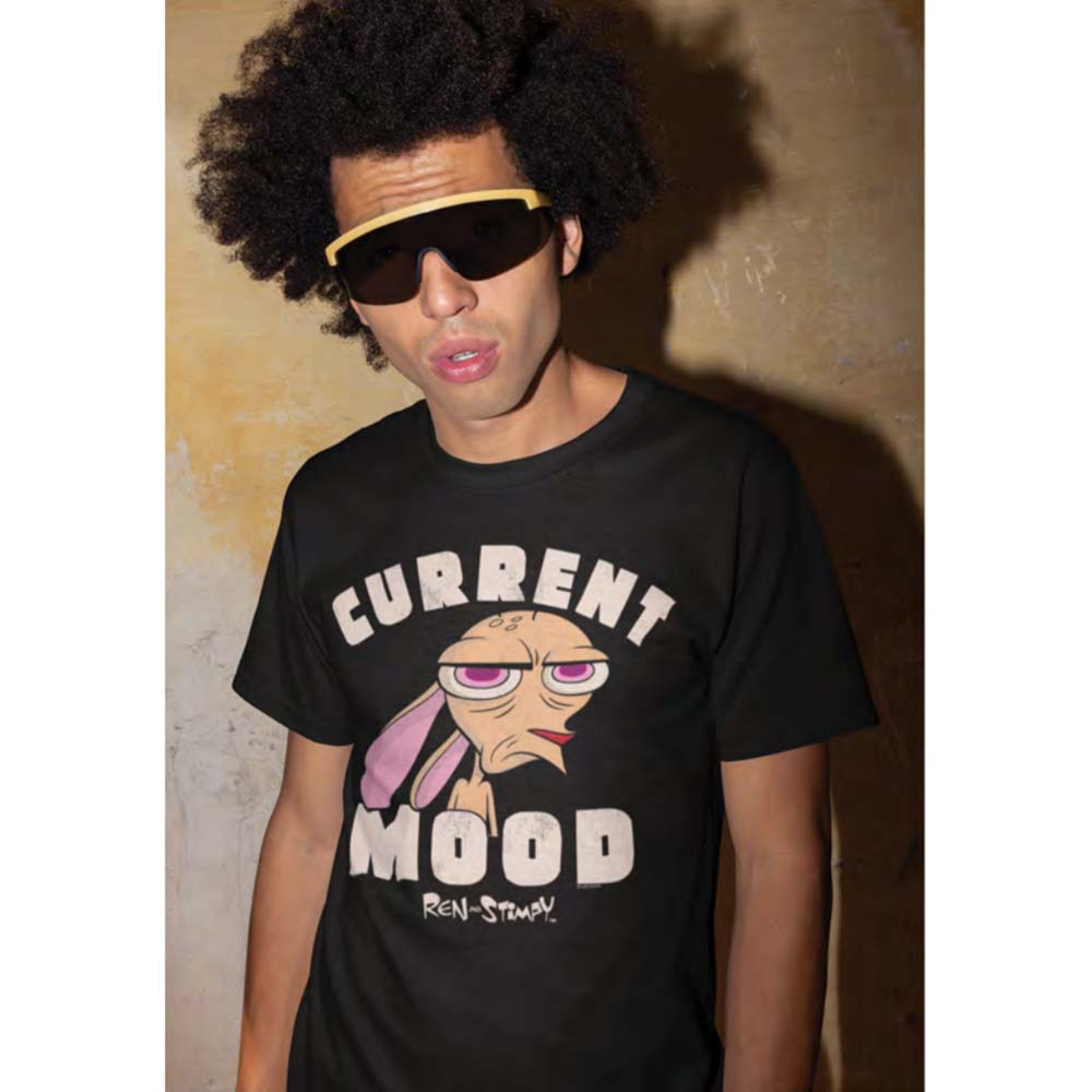REN AND STIMPY Eye-Catching T-Shirt, CURRENT MOOD