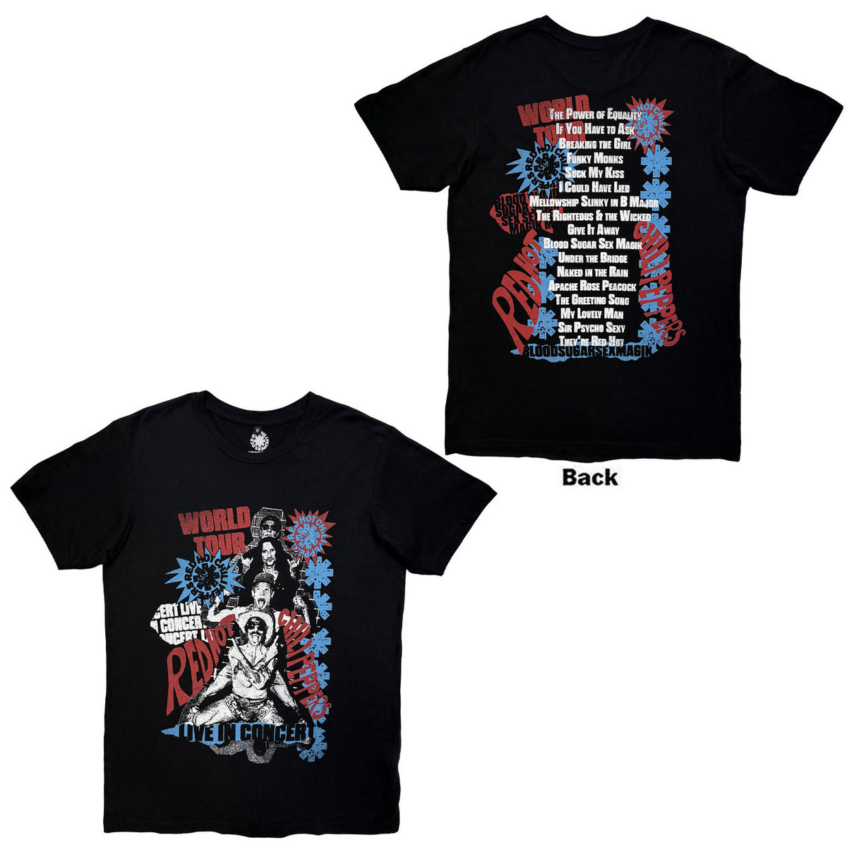 RED HOT CHILI PEPPERS Carbon T-Shirt, Blood Sugar Sex Magik Tracklist