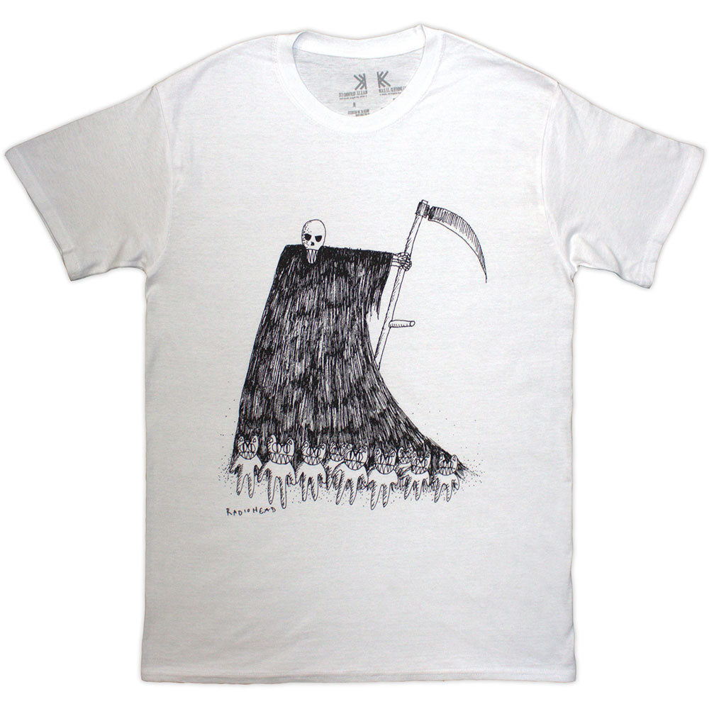 RADIOHEAD Attractive T-Shirt, Grim Reaper on White
