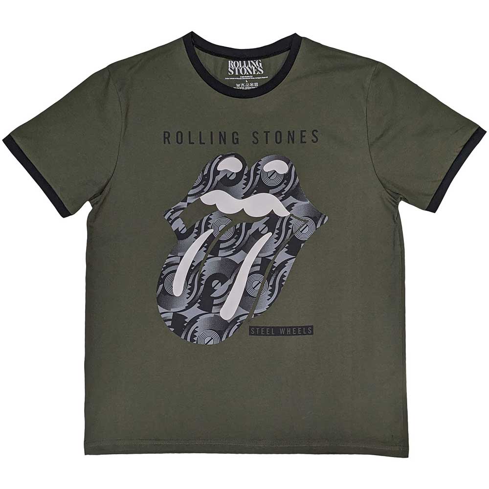 THE ROLLING STONES Attractive T-shirt, Black & White Tongue