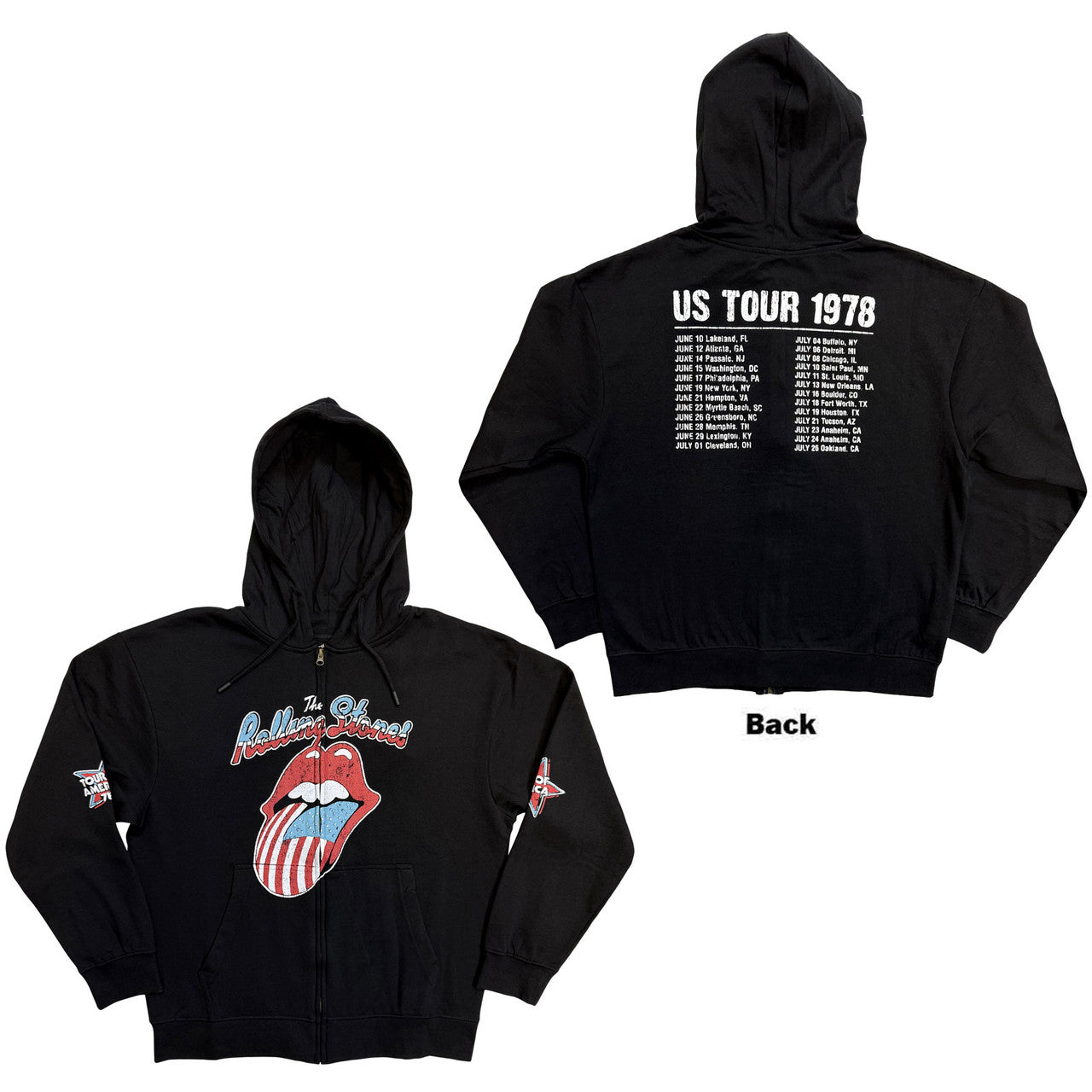 THE ROLLING STONES Attractive Hoodie, US Tour &