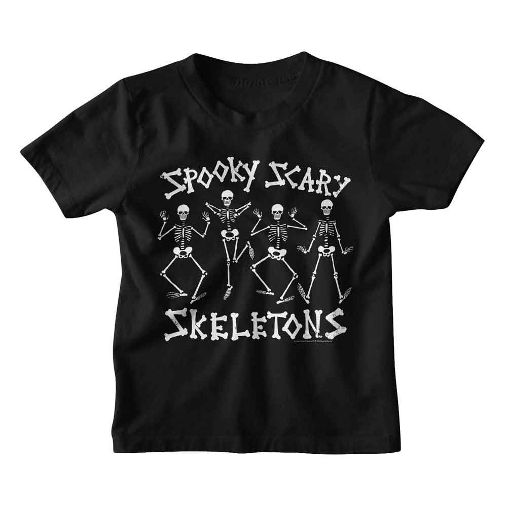 SPOOKY SCARY SKELETONS Eye-Catching T-Shirt, DANCING SKELETONS