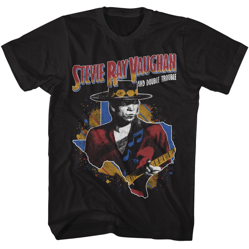 Black t-shirt with Stevie Ray Vaughan&