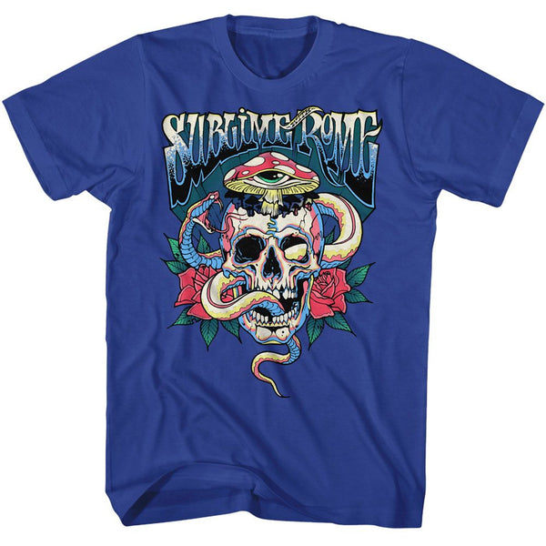 SUBLIME WITH ROME Eye-Catching T-Shirt, Snake Skull