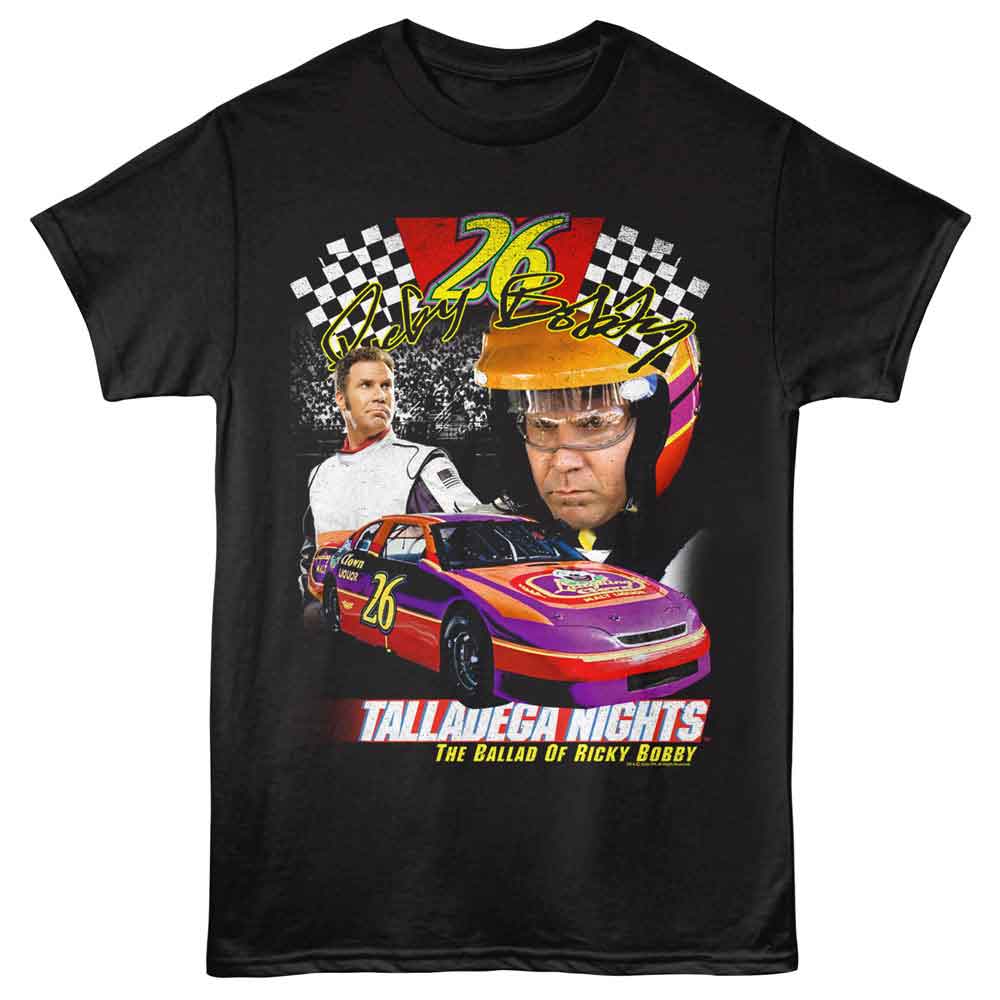 TALLADEGA NIGHTS Eye-Catching T-Shirt, LAUGHING CLOWN COLLAGE