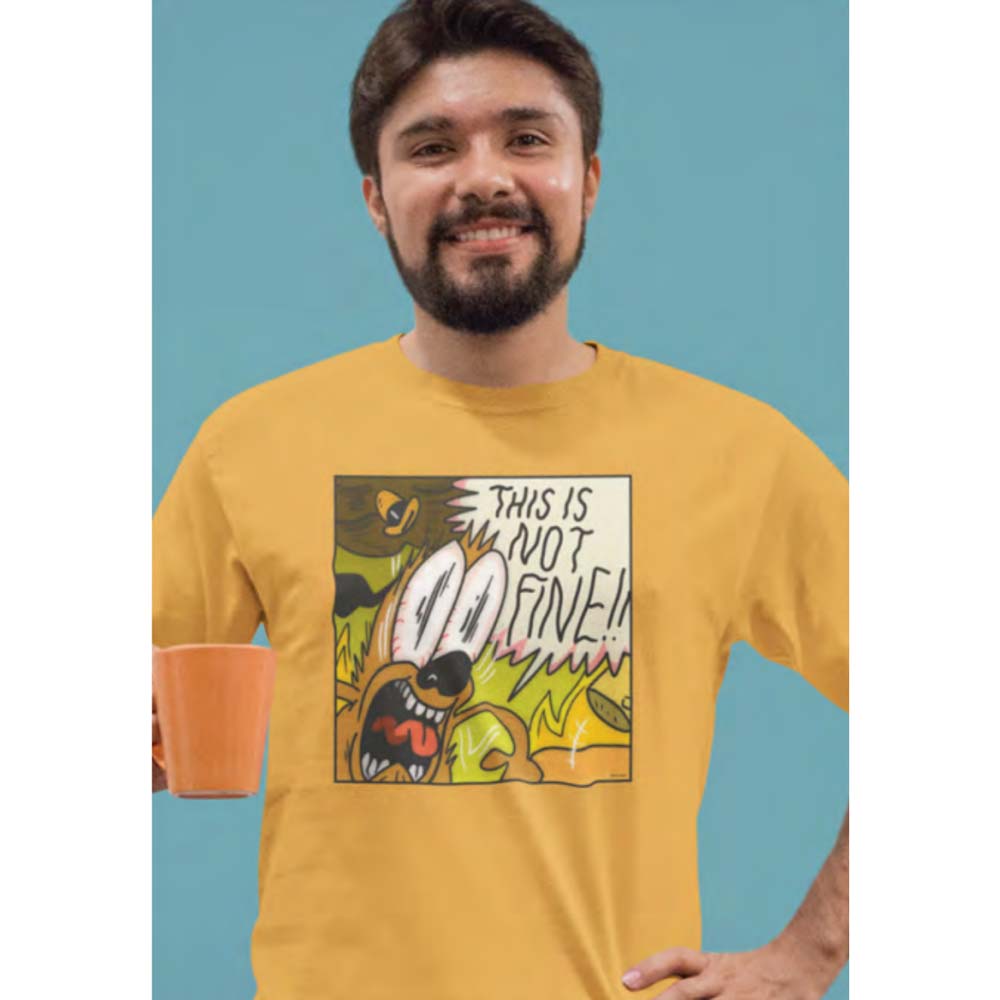 THIS IS FINE Eye-Catching T-Shirt, NOT FINE