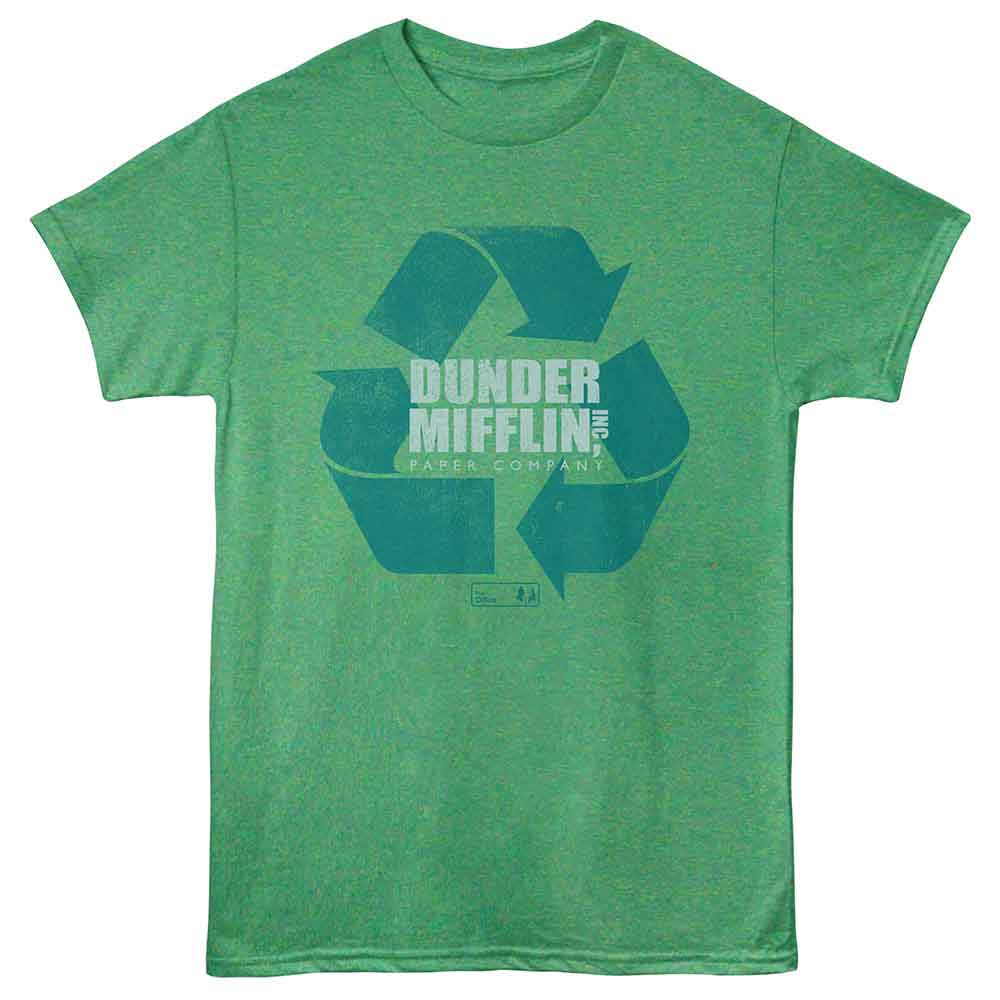 THE OFFICE Eye-Catching T-Shirt, DUNDER MIFFLIN RECYCLE