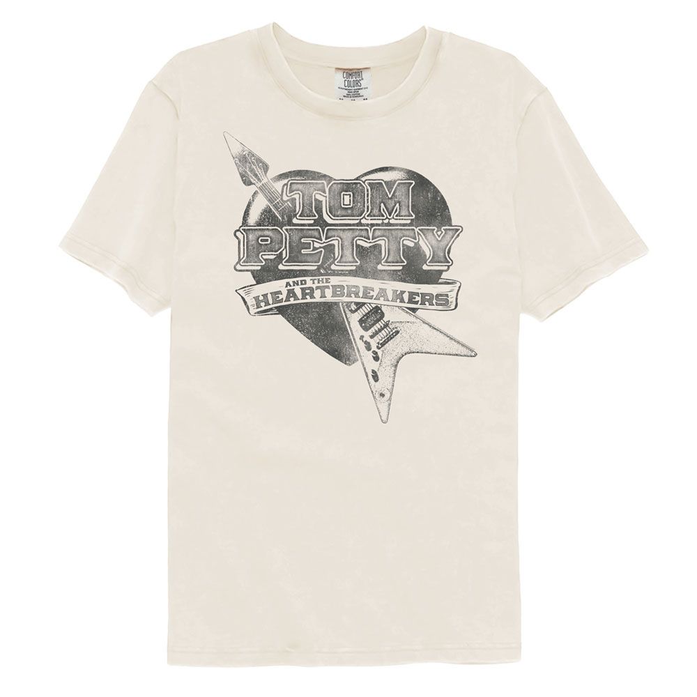 TOM PETTY & THE HEARTBREAKERS Garment Dye T-Shirt, Guitar Heart