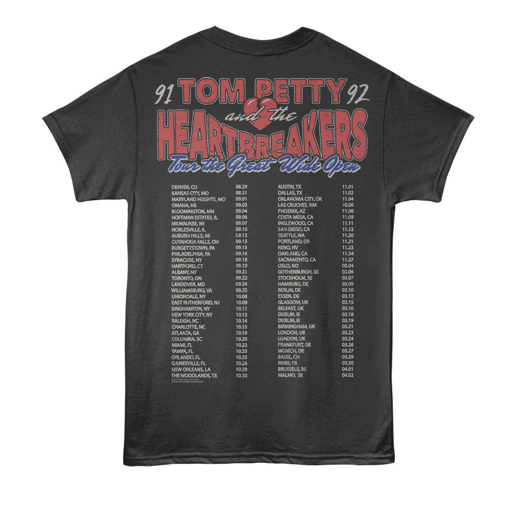 TOM PETTY & THE HEARTBREAKERS Eye-Catching T-Shirt, GREAT WIDE OPEN TOUR