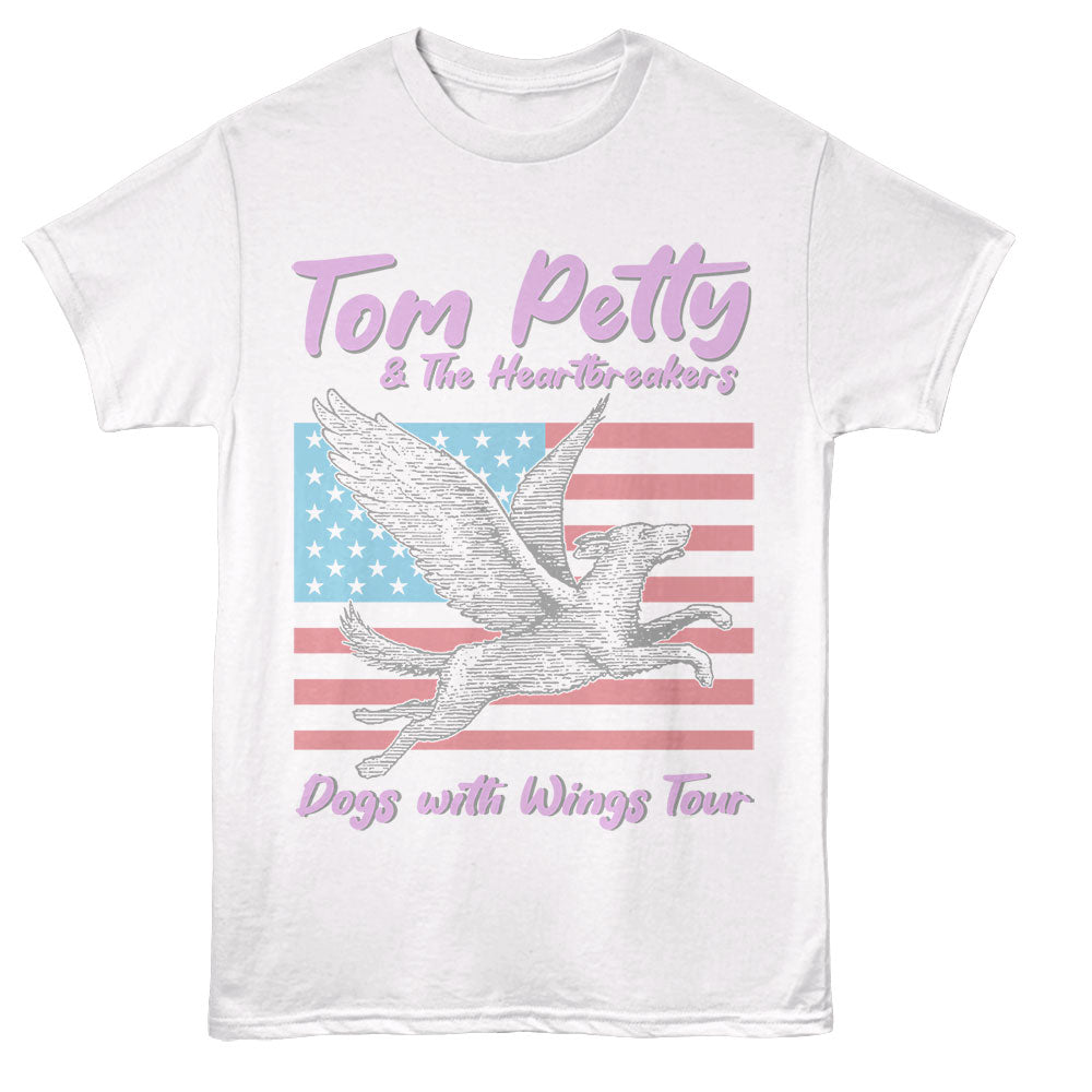 TOM PETTY & THE HEARTBREAKERS Eye-Catching T-Shirt, DOGS WITH WINGS TOUR