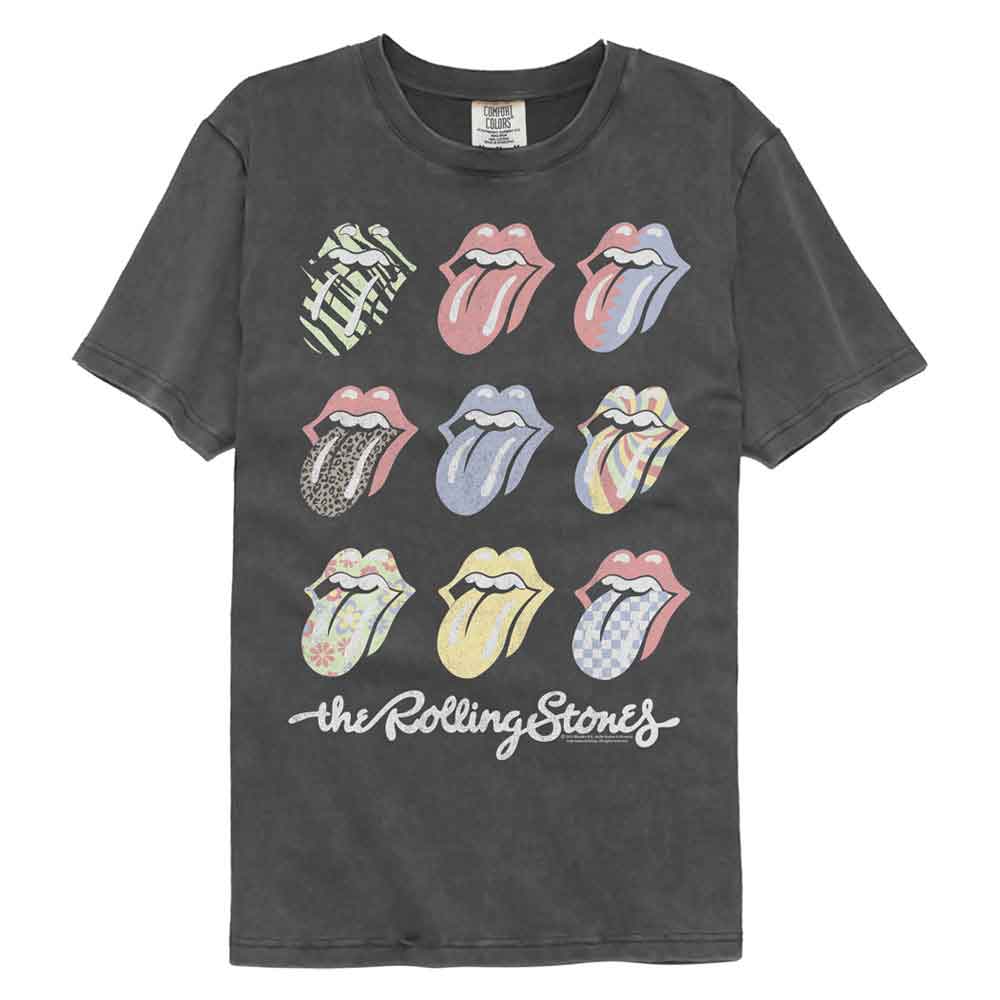 THE ROLLING STONES Garment Dye T-Shirt, MULTI COLOR TONGUES