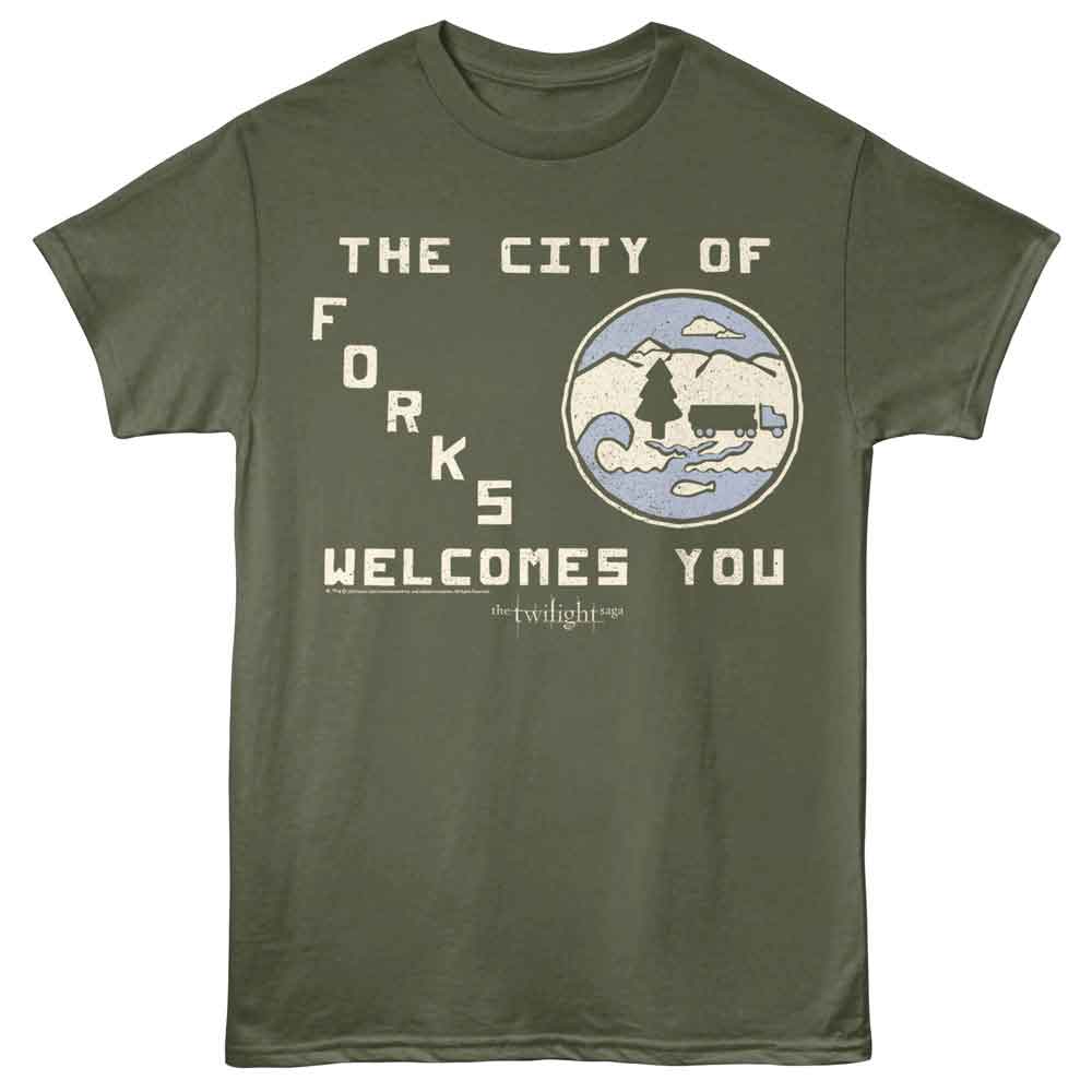 TWILIGHT Eye-Catching T-Shirt, FORKS WELCOME