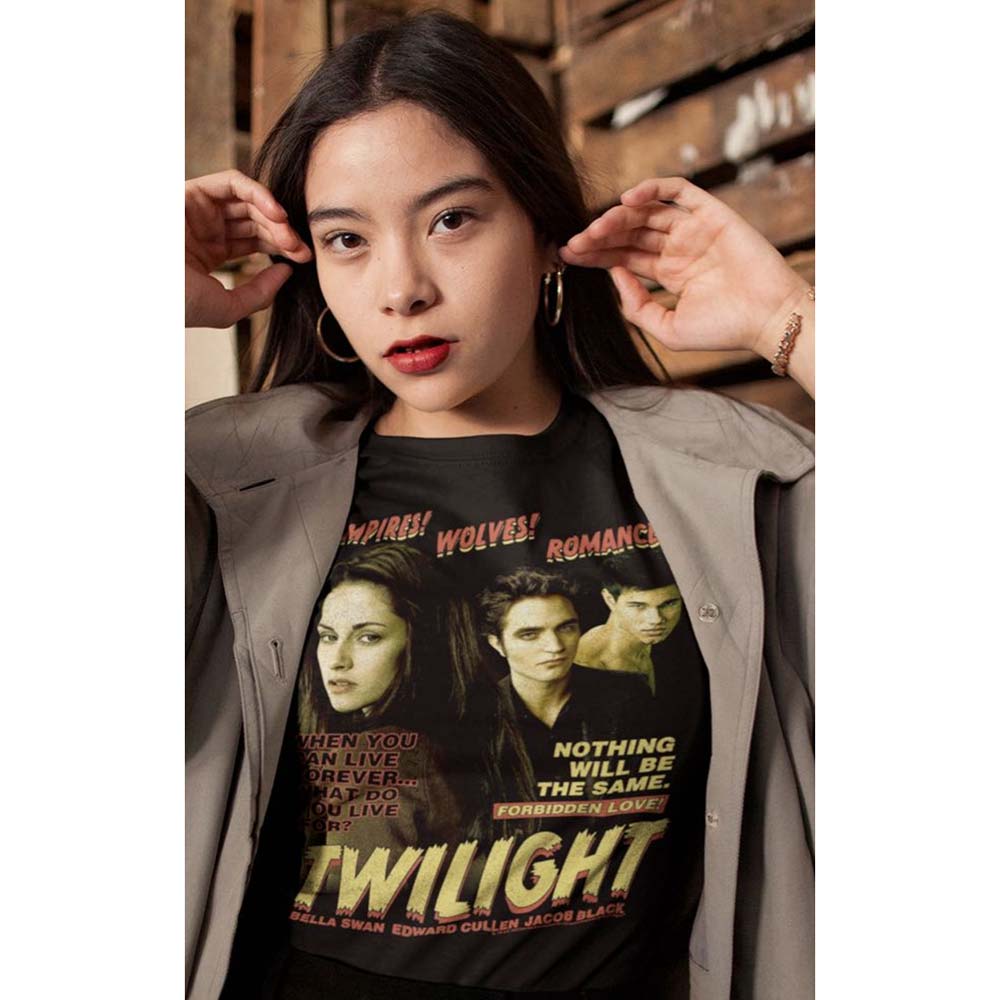 Women Exclusive TWILIGHT T-Shirt, Vampires Wolves Romance