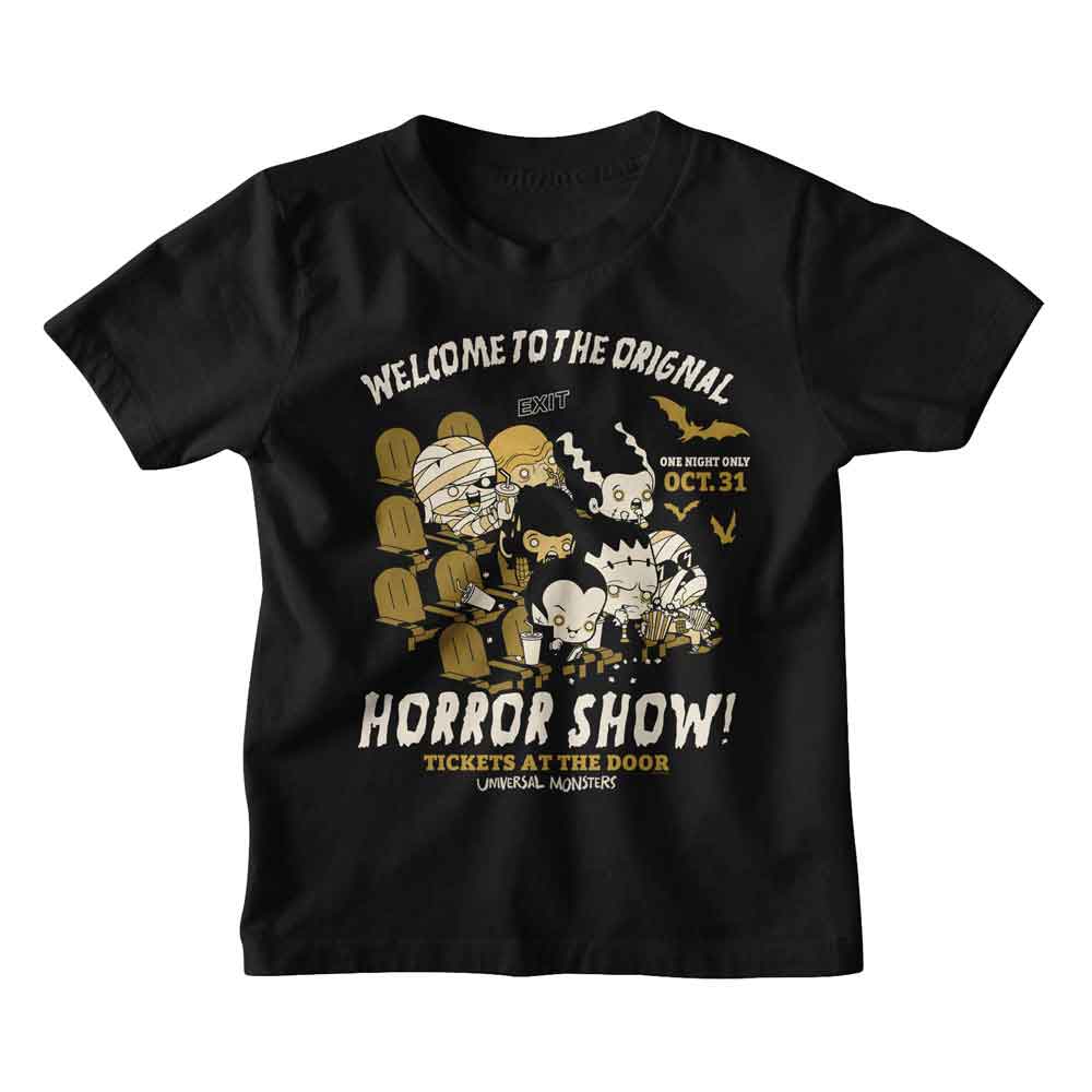 UNIVERSAL MONSTERS Kids T-Shirt, WELCOME TO HORROR SHOW