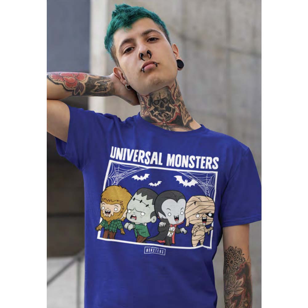 UNIVERSAL MONSTERS Eye-Catching T-Shirt, CHIBI MONSTERS