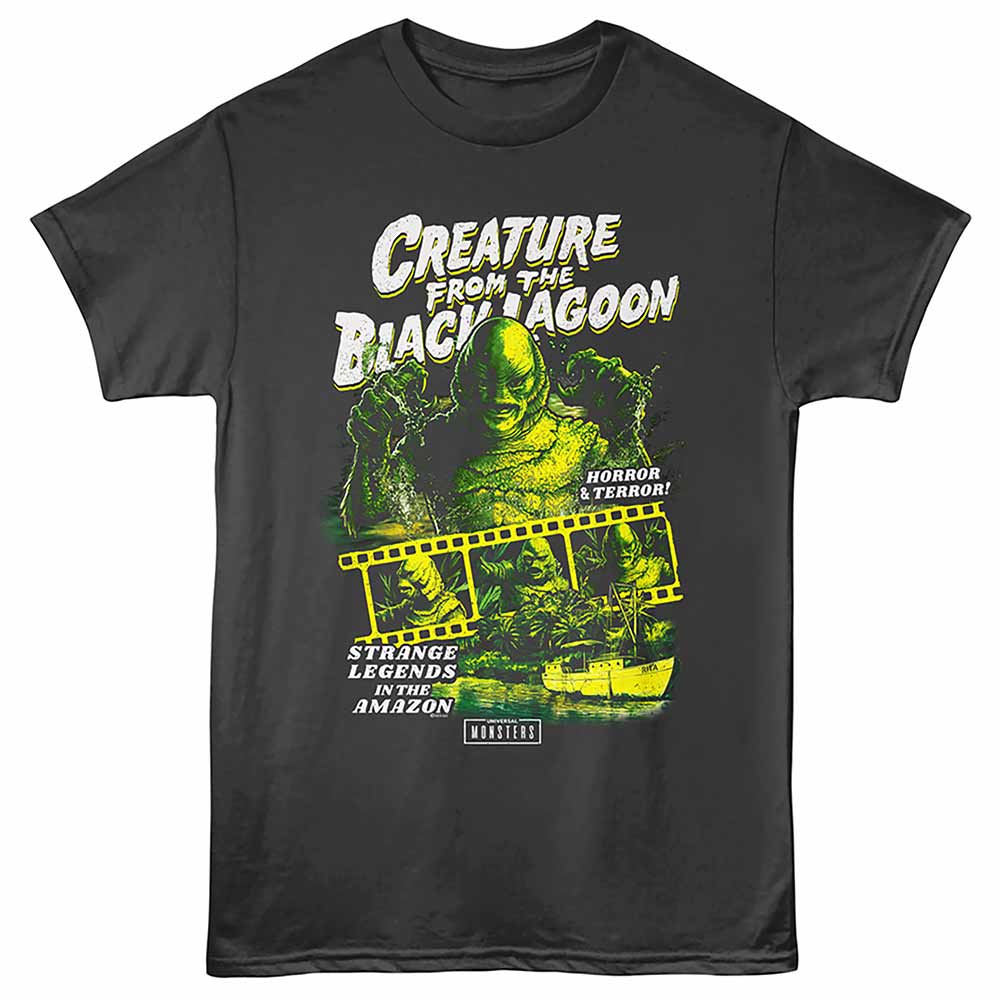 UNIVERSAL MONSTERS Eye-Catching T-Shirt, BLACK LAGOON REEL