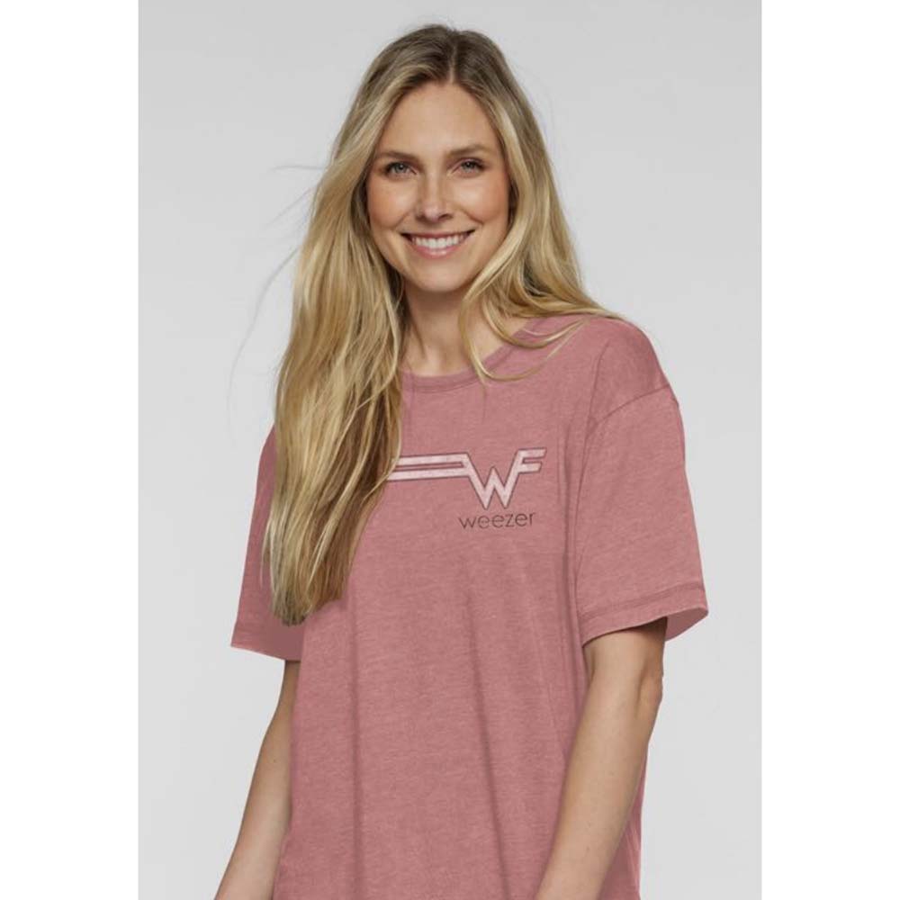 WEEZER Vintage Wash T-Shirt, Striped Logo