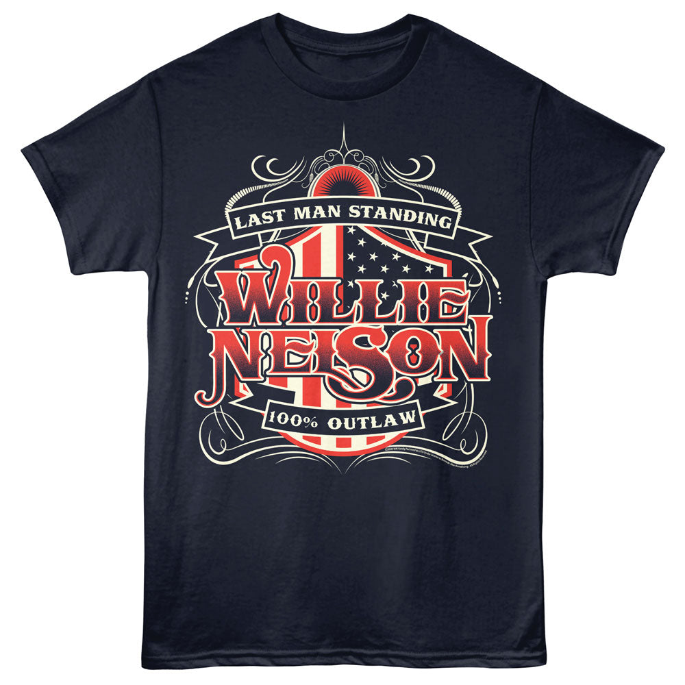 WILLIE NELSON Eye-Catching T-Shirt, LAST MAN STANDING