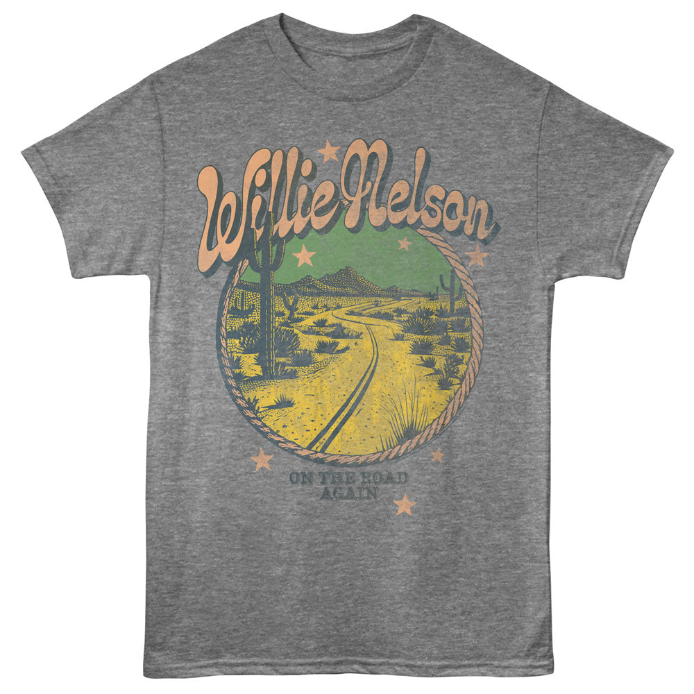 WILLIE NELSON Eye-Catching T-Shirt, ON THE ROAD AGAIN
