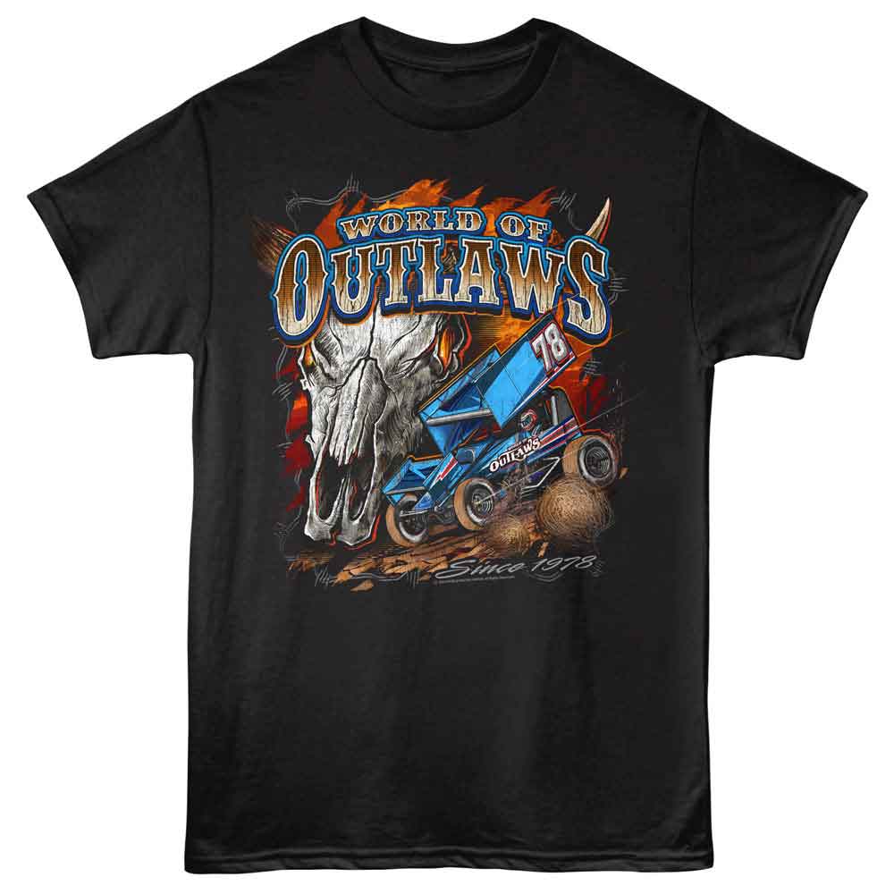 WORLD OF OUTLAWS Eye-Catching T-Shirt, SKULL 1978