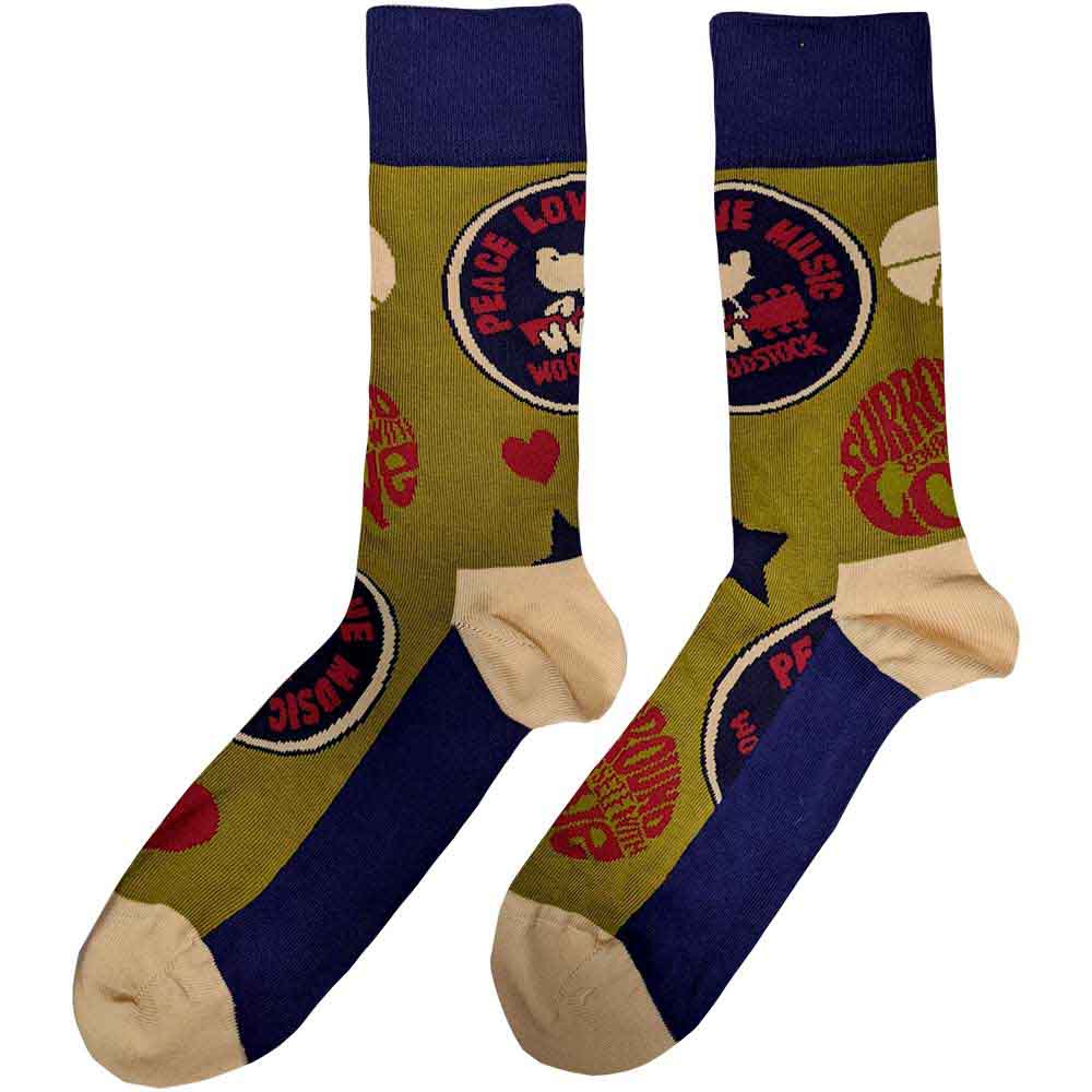 WOODSTOCK Unisex Ankle Socks, Peace - Love - Music