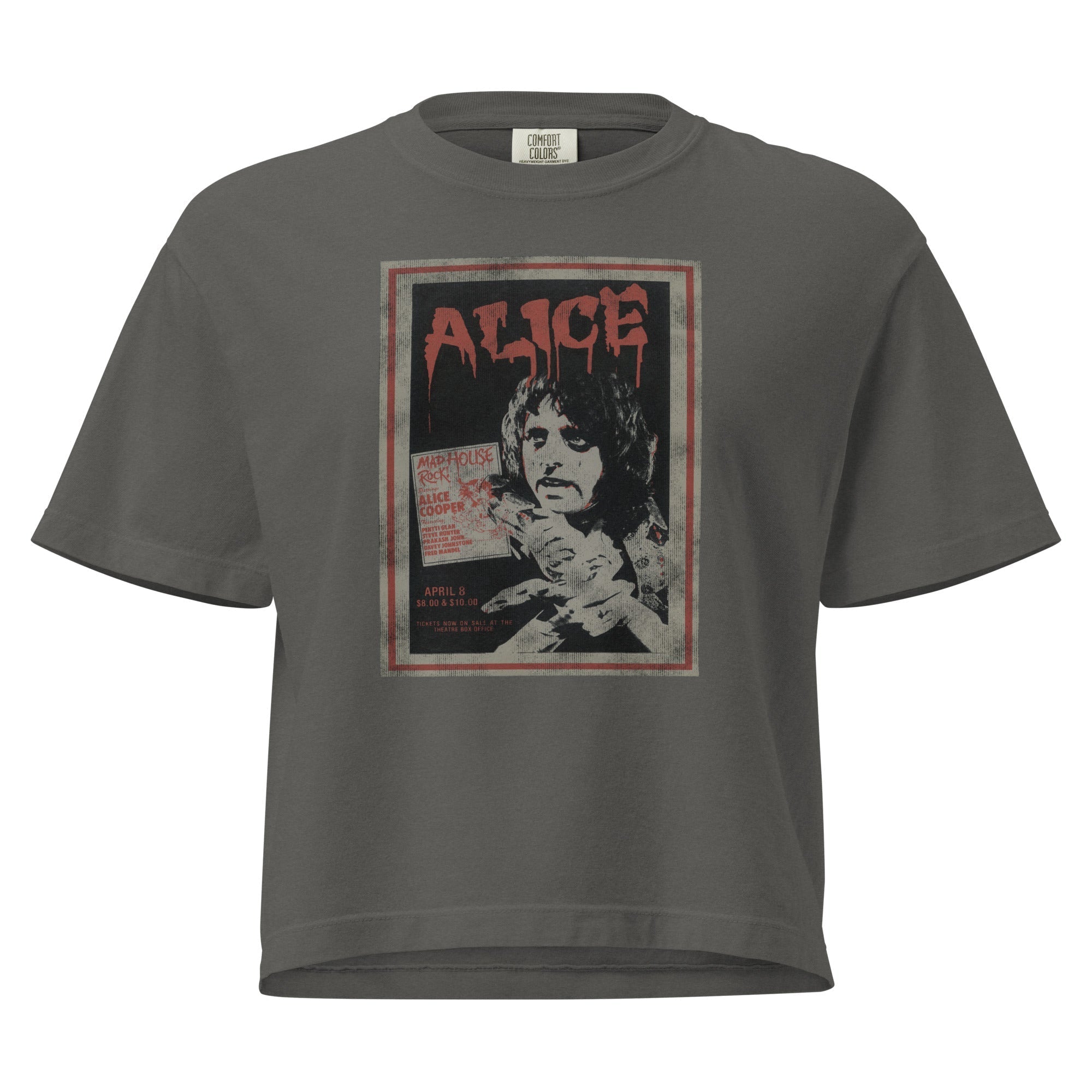Alice Cooper Madhouse Mineral Wash Womens Crop Top