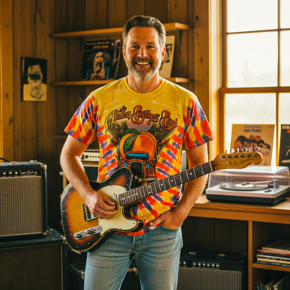 THE ALLMAN BROTHERS Tie Dye T-Shirt, Peach on Tour